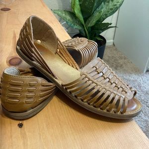 Brown Woven Flats